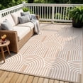 thumbnail image 2 of Wonnitar 6'x9' Outdoor Patio Rug, Waterproof Reversible Outdoor Rug for RV Camping Plastic Straw Mat for Porch Decor, Lightweight Outside Carpet for Picnic Balcony Backyard, Khaki-Rainbow, 2 of 10
