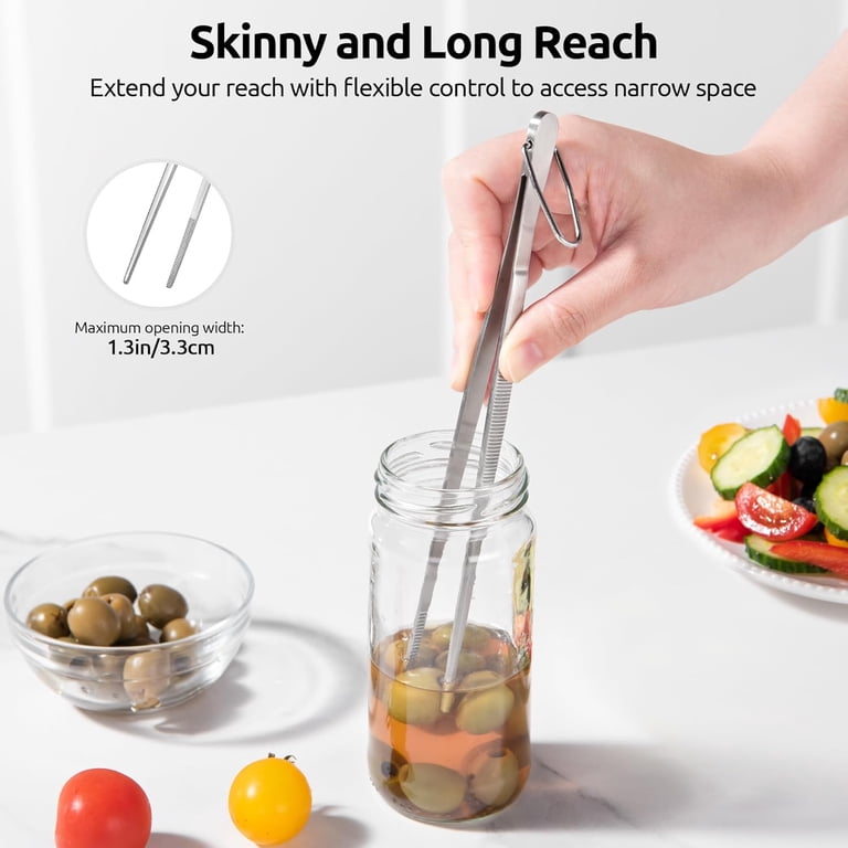 U-Taste Stainless Steel Kitchen Tweezers, 8 in, Pointed Tip photo 4