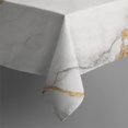 thumbnail image 4 of White Gold Marble Pattern Rectangle Tablecloth 60"x120",Waterproof Polyester Rectangle Table Cloth, Wipeable Spillproof Polyester Tablecloth for Dining, Camping, Indoor and Outdoor, 4 of 6