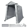 thumbnail image 4 of KFFKFF Sturdy Outdoor Cover, 6x8x7 ft Reliable All-Season Storage Pavilion, Quick Assembly Enclosure with Retractable Door & Ventilated Windows for Motorbikes, Bikes, & Garden Tools, 4 of 9