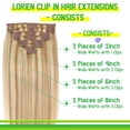 thumbnail image 3 of Extensiones de cabello humano real Lorien con clip, 18 cm, 80 g, 3 of 6