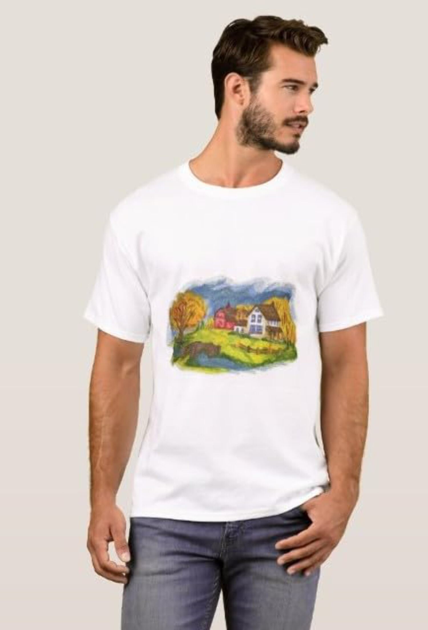 BeyondVision Custom and Unique Autumn Colors in The Country Scene Embroidered Iron on/Sew Patch [11.69" 6.79"]