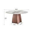 thumbnail image 5 of 59" Round White Marble Dining Table for 8 - Sintered Stone Top &amp; Iron Base | Kitchen/Living Room Table | Modern Design | Easy Clean, 5 of 6