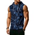 thumbnail image 3 of Men’s Sleeveless Hoodie Vest with Drawstring Hood and Front Pocket Casual Loose Fit Camouflage Print Athletic Top for Outdoor Activities, 3 of 7