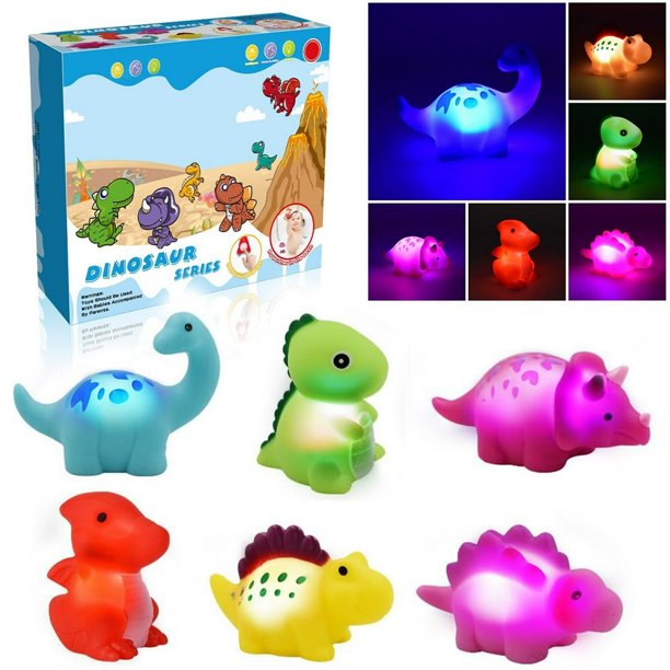 POINTERTECK 6pcs Light up Bath Toys for Kids Color Changing Water Toy