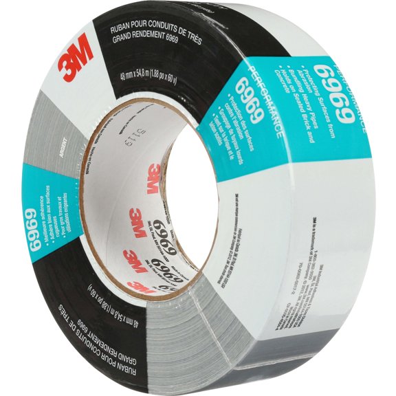 6969 Extra-Heavy-Duty Duct Tape, 3" Core, 48 Mm X 54.8 M, Silver | Bundle of 5 Rolls