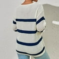 thumbnail image 6 of Diufon Womens Fall Sweaters Casual V Neck Long Sleeve Pullover Tops Stripe Printed Blouses, 6 of 7