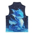 thumbnail image 5 of Uorisanigo Girls Boys Fleece Jacket Vest Lightweight Full Zipper Sleeveless Blue Dragon Starry Vest Jacket with Pockets Fall Winter Warm Outwear Kids Outdoor Layering, 5 of 7