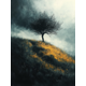 thumbnail image 1 of Qisvanset 12x16 Inch Stormy Lone Tree Canvas Wall Art, Dramatic Moody Scenery Rustic Atmospheric Home Decor, 1 of 8