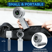 Portable Handheld Fan, Foldable Powerful Winds Turbo Fan, 4000mAh Rechargeable Mini Fan, Personal Fans with 5 Speed, Digital Display For Women Men Travel Camping Outdoor, White
