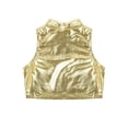 thumbnail image 4 of iiniim Kids Girls Metallic Mock Neck Crop Tops Tank Top Dancewear Athletic Dance Sports Active Vest Activewear, 4 of 7