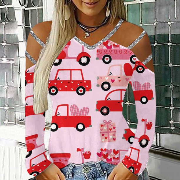 ICHUANYI Liquidación Blusa de manga larga sin tirantes con cuello en V y hombros descubiertos para mujer ICHUANYI WER202308244787