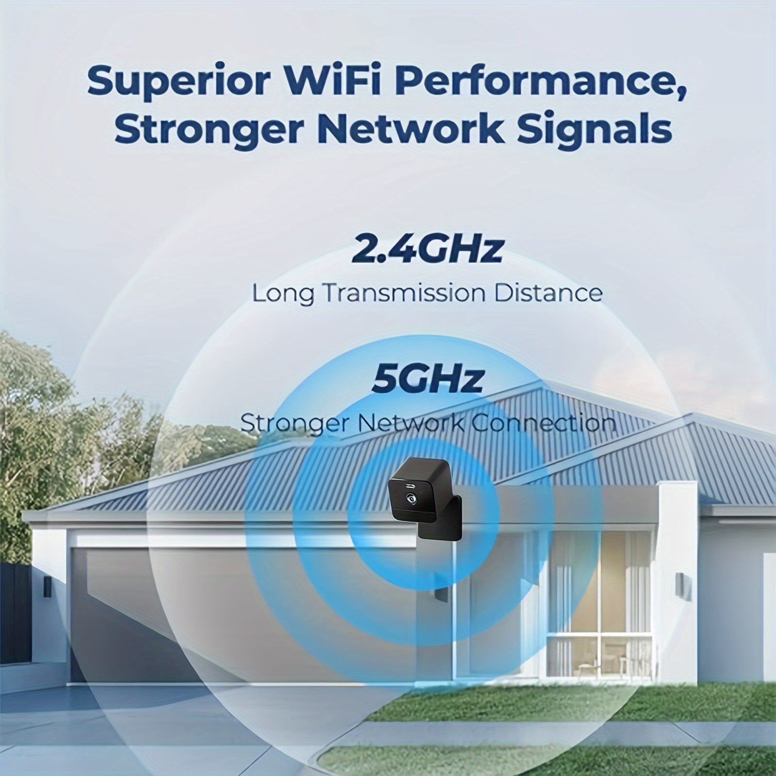 Wireless Home Security Camera for Baby Monitor, Night Vision, Motion Detection, 2-Way Talk & Siren, 2.4G/5G WiFi, Cloud & 256G SD Storage, Alexa Compatible