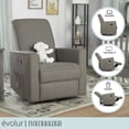 thumbnail image 3 of Evolur Raleigh Glider Recliner Smokey Blue with High Backrest Support, Durable Polyester Fabric, 3 of 15