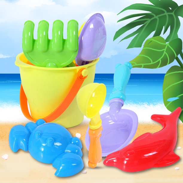 Gwong Juguete 7pcs Kids Summer Beach Sand Water Bucket Sprinkler Spoon Pretend Play Toy Set Gwong 30005340