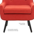 thumbnail image 5 of Linon Trelis Upholstered Tufted Accent Chair Black Legs in Pimento Red Fabric, 5 of 13