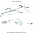 thumbnail image 2 of VisionGlobal Metal Readers for men/women Blue Light Blocking,Hand-set Diamond Fashion Square Glasses (Purple Clear, 2.50 Magnification), 2 of 5