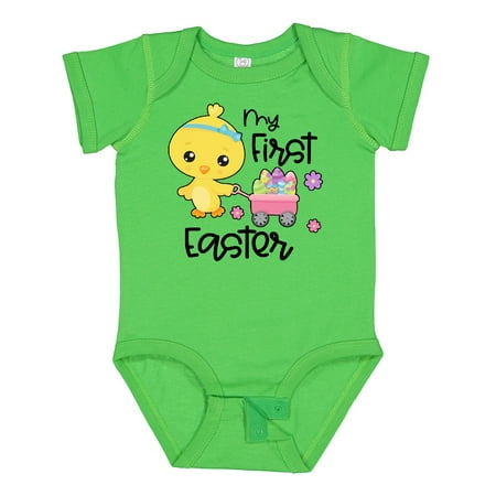 

Inktastic My 1st Easter with Baby Chick and Eggs in Wagon Boys or Girls Baby Bodysuit