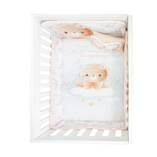 Juego de Edredón 6 Piezas Candy Bear Suave Rosa
