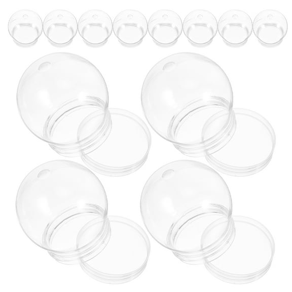 GAXIRE 12 Pcs Clear Plastic Fillable Snow Globe Jars for Water Globes and Holiday Display Decorations