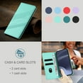thumbnail image 3 of Allytechgroup Wallet Flip Case for Samsung Galaxy S23 Ultra with Credit Card Slot, RFID Blocking PU Leather Slim Phone Case Shockproof Full Body Protection for Samsung Galaxy S23 Ultra, Mint, 3 of 10