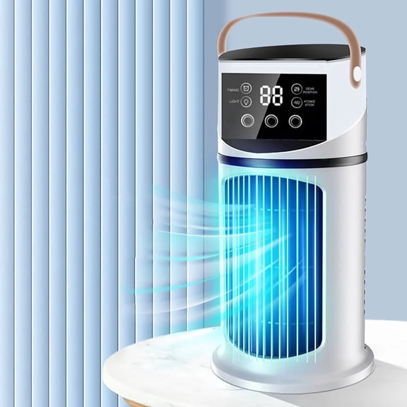 USB Desktop Fan with Spray Cooling, 9 Speeds Personal Cooler Fan with Light & Timer, Large Water Tank Quiet Air Circulating Fan for Home Office