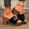thumbnail image 2 of Dakaela Womens Heel Sandals Open Toe Summer Dressy Platform Slide Shoes Casual Slide Sandal, 2 of 7