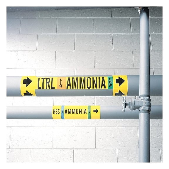 Brady Ammonia Pipe Marker,LTRS,2 to 8In 57995