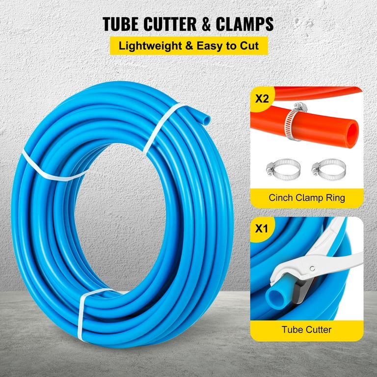 BENTISM PEX Tubing Pipe 2 Rolls of 1/2 inch X 100 Feet PEX Tubing Non  Oxygen Barrier Radiant Floor PEX Pipe Radiant Heat Floor Heating Plumbing  Cold and Hot Water Tubing - Walmart.com