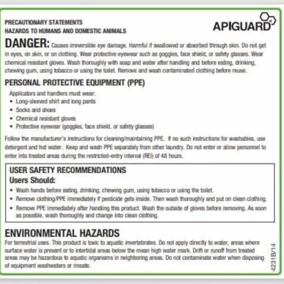 Apiguard ONE Box of Ten 50g Trays - 2 Trays per hive Recommended (10) - for Control of Varroa Mites in Honey Bee Hives. Vita Bee Health