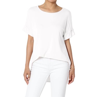 Anne Klein Short Sleeve Blouse With Bateau Neckline At...