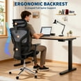 thumbnail image 6 of Ataujin Ergonomic Big and Tall Office Chair, High Back Desk Chair with Adjustable Lumbar Support & Seat Depth, Swivel Mesh Computer Chair 3D Adjustable Armrests, and Smooth Rolling Wheels, 6 of 7