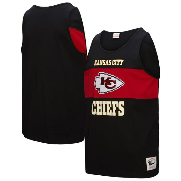 Men's Mitchell & Ness Black Kansas City Chiefs Retro Colorblock Tank Top