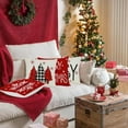 thumbnail image 4 of Christmas Pillow Covers 18X18 Set of 4,Christmas Tree Snowflake Joy Ball Decorative Throw Pillows Decoration Holiday Party Red Cushion Case for Home Couch Sofa, 4 of 4