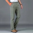 thumbnail image 4 of Men's Casual Pants Men's Casual Pants Elastic Waist Drawstring Trousers Green 2XL, 4 of 5