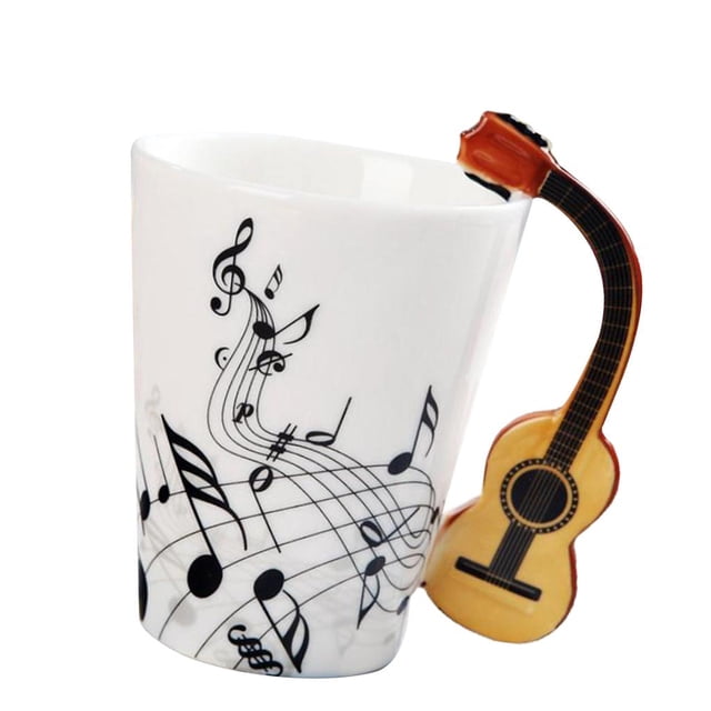 Tazas de Cafe Perfecl Taza de cerámica Guitarra de madera libertad