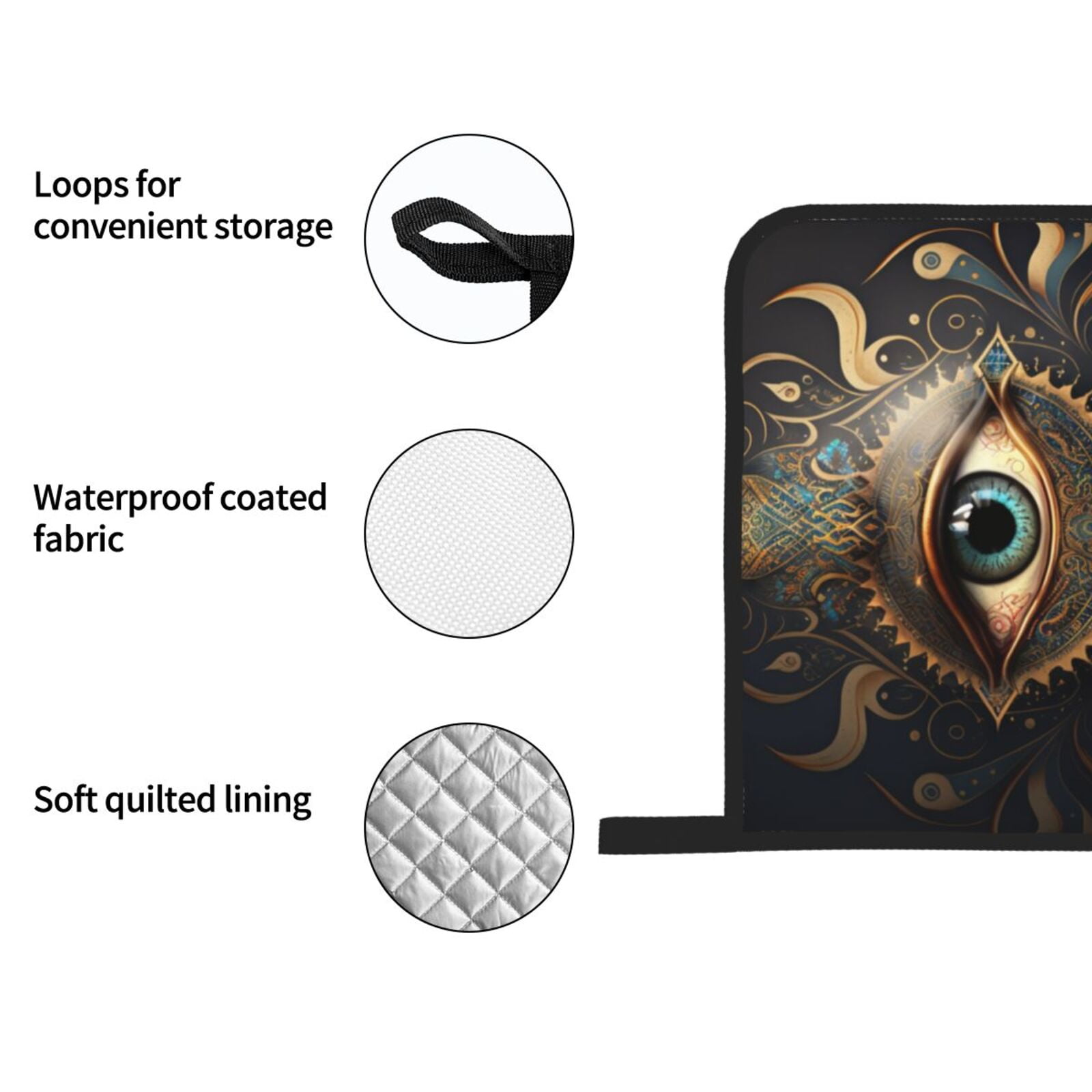 Illuminati Fatima Hamsa All Seeing Eye Art 4Pcs Oven Mitts and Pot Holders Sets Oven Kitchen Gloves Hot Pads for Cooking BBQ Baking Grilling