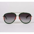 thumbnail image 3 of Gucci Women's Aviator Sunglasses with Grey Lenses, Green/Red, 3 of 3
