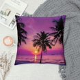 thumbnail image 2 of Orinice Palm Trees Beach Sunset Decorative Throw Pillow Cover for Home Couch Living Room Bed Sofa 24x24in, 2 of 5