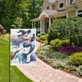 thumbnail image 5 of Mermaid Witch Flying on Broom Garden Flag 12X18 Double Sided Yard Flags for Outside Outdoor All Seasonal Decoration, 5 of 6