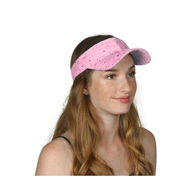 TopHeadwear Glitter Sequin Visor Hat - Light Pink