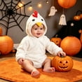 thumbnail image 3 of Halloween Costumes for Boys Chicken Halloween Costume Girl Boy Hooded Romper Jumpsuit Bodysuit Cartoon Chick Costumes White, Size: 12-18 Months, 3 of 10