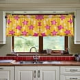 thumbnail image 3 of Yayeee Kitchen Curtains Tier Set of 2 Light Filtering 57"x24" Over Sink Window Panels, Large Pink Stars, 3 of 7