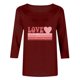 thumbnail image 5 of RKSTN Valentine's Day 3/4 Sleeve Tops for Women Oversized Crewneck Valentines Graphic Print Short Sleeve T Shirt Womens Casual Solid Round Neck Loose Comfy Three Quarter Sleeve Shirt Spring Clothes, 5 of 7
