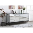 thumbnail image 3 of Elegant Decor James 72" Metal and MDF Mirrored Six-Drawer Dresser in Black, 3 of 3