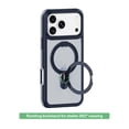 thumbnail image 3 of onn Phone Case with Ring Kickstand for iPhone 18 Pro Max / 17 Pro Max, MagSafe Compatible, Rotating Kickstand - Frosted Blue/Blue, 3 of 8