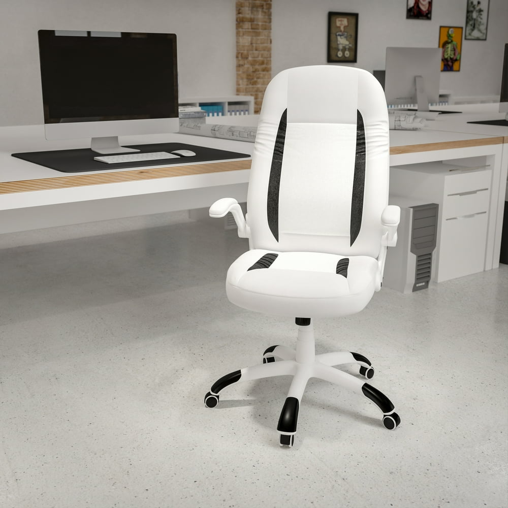 Flash Furniture High Back White LeatherSoft Executive Swivel Ergonomic