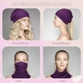 thumbnail image 3 of PHOGARY 5pcs/set Women's Slouchy Beanie Chemo Hat Stretch Cancer Head Wraps Sleep Head Scarf for Cancer Patient, 3 of 4