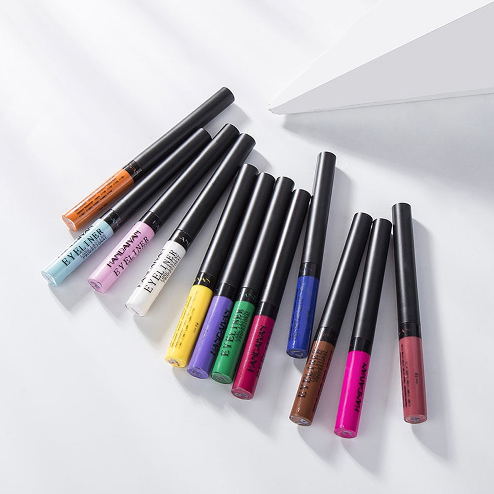 Brand New 12 Colors Lasting Glitter Eyeliner For Easy to Wear Waterproof Liquid Eyeliner Beauty Eye Liner Makeup