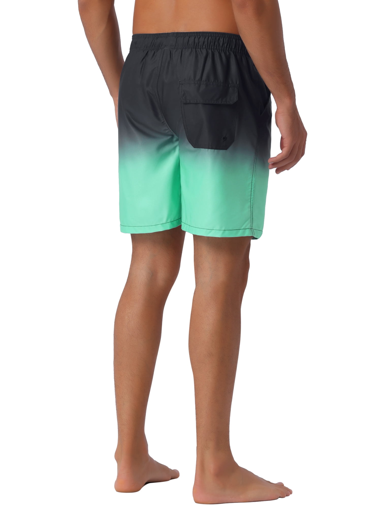 INSPIRE CHIC Father's Day Men's Gradient Color Drawstring Elastic Waist Lining Summer Swimming Trunks 30 Light Green